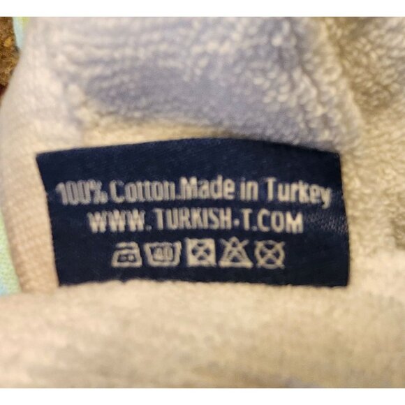 Green Gray and White Striped Beach Towel and Tote Bag Set Turkish T Cotton - Picture 8 of 8